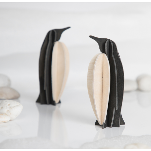Pingouin LOVI en bois, 10 cm, 3D à assembler