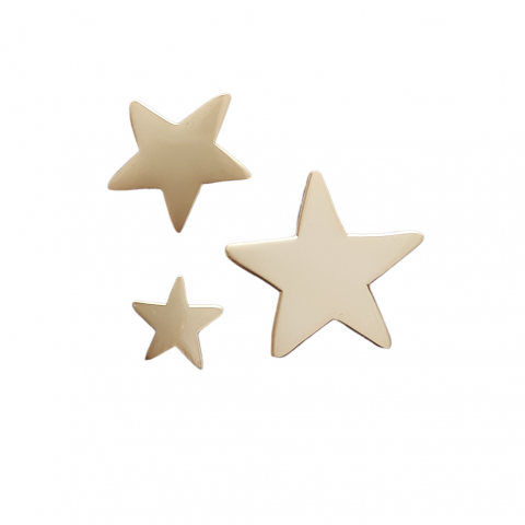 Pin's trio étoiles en laiton doré