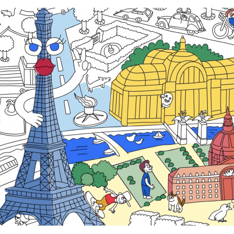 Poster géant à colorier - PARIS -  OMY