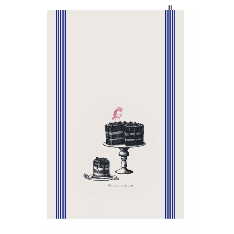 Torchon sérigraphié - Pièce montée - Barnabé aime le café