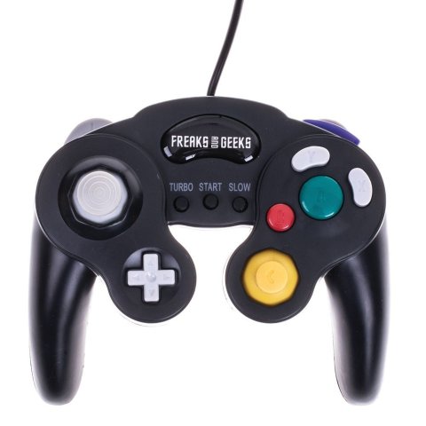 MANETTE NOIRE WII/GC AVEC FONCTION TURBO ET SLOW