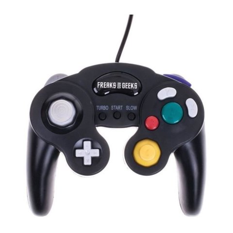 MANETTE NOIRE WII/GC AVEC FONCTION TURBO ET SLOW