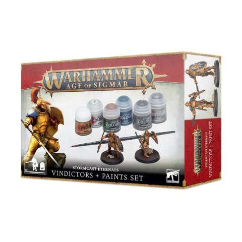 Warhammer Age of Sigmar - Vindictors Éternels de l'Orage + Set de Peinture - 2 figurines et 6 pots de 12 ml