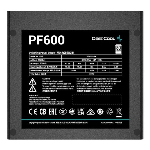 Alimentation DeepCool 600w - 80+ - R-PF600D-HA0B-EU