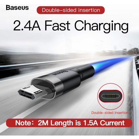 Câble USB type A vers Micro B mâle, 2mètres - BASEUS CAMKLF-CG1