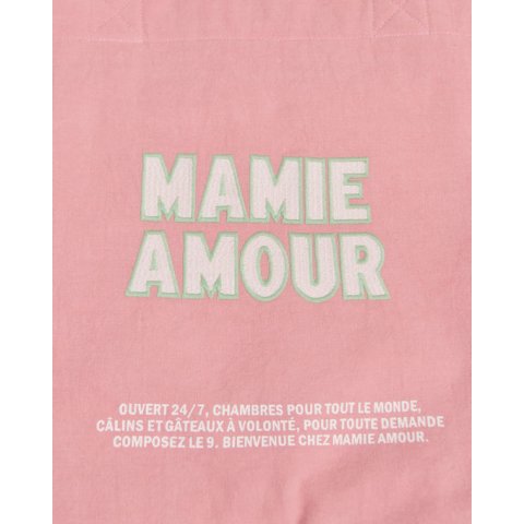 Cabas XXL Mamie Amour brodé - rose