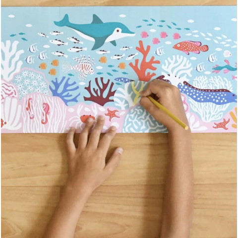 Poster géant à colorier POPPIK - Mers tropicales