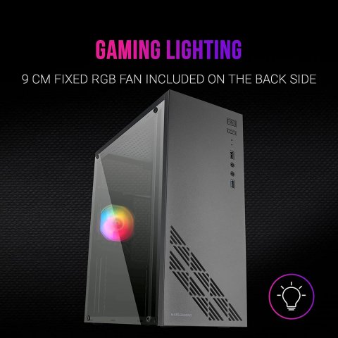 Mars Gaming MC100 RGB avec panneau vitré, Noire