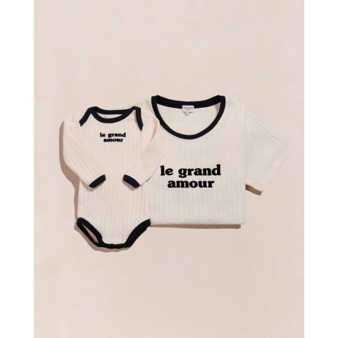 T-shirt femme en coton bio Le grand amour émoi émoi - crème