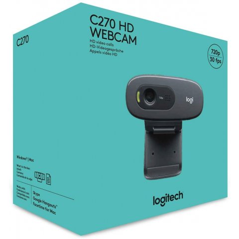 Webcam Logitech C270, 720p, 3MP photos, micro intégré - 960-001063