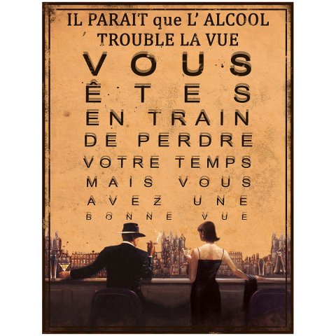 Plaque "Il parait que l'alcool" 