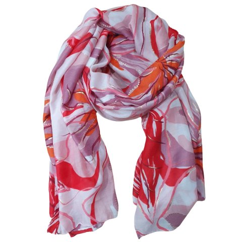 Foulard femme fleuri et dorures Althéa
