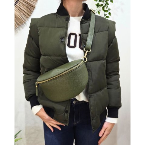 Sac banane femme cuir effet craquelé bandoulière