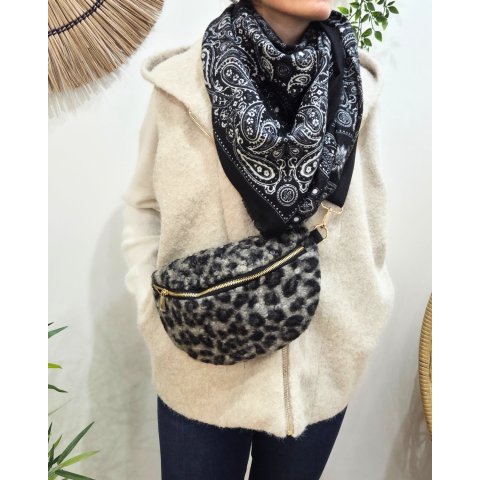 Sac banane femme moumoute léopard