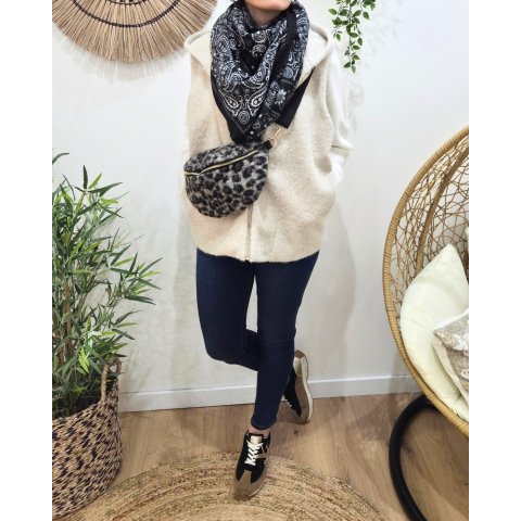 Sac banane femme moumoute léopard