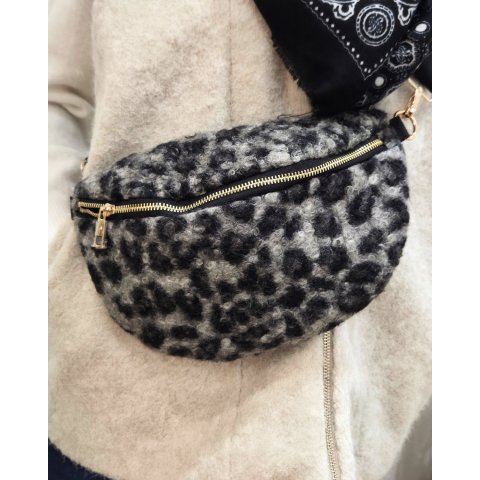 Sac banane femme moumoute léopard