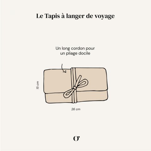 Tapis à langer nomade Fougère Vert Pin ORSO PARIS