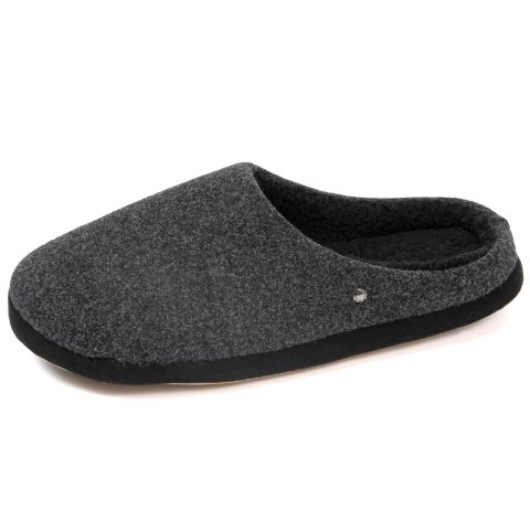 Chaussons mules homme Isotoner | Noir chiné | 98279
