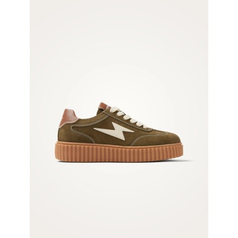 Vanessa Wu - Baskets MAGGIE EMBLEM LACE | Kaki | BK2920