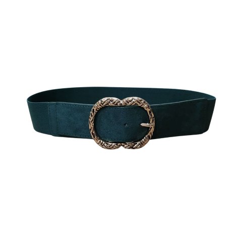 Ceinture élastique boucle ovale tressée dorée