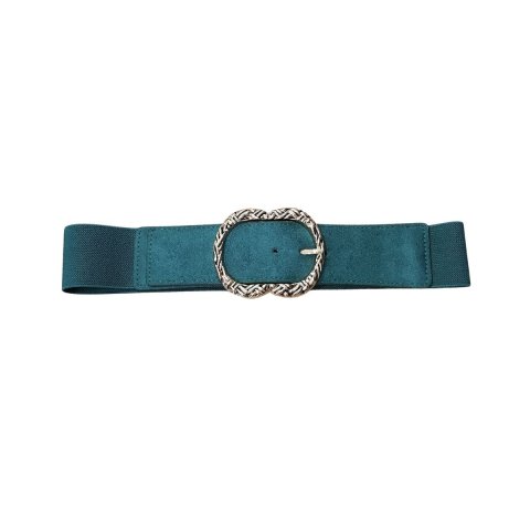 Ceinture élastique boucle ovale tressée dorée