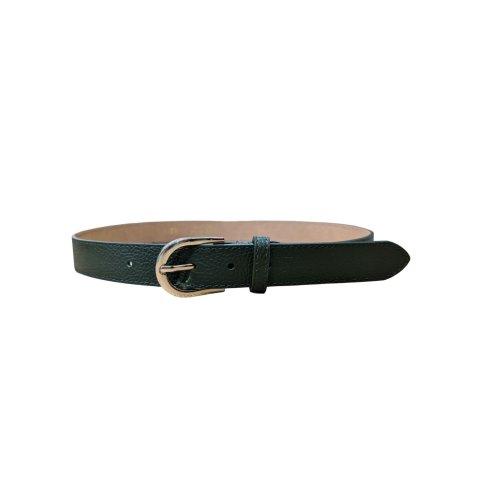 Ceinture femme kaki cuir boucle dorée Vega