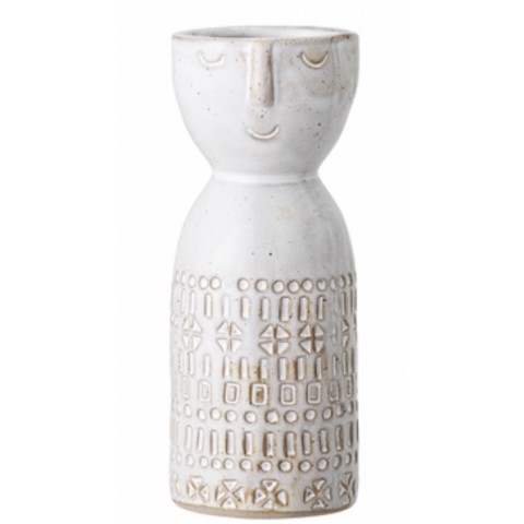 Vase Embla en grès blanc Bloomingville