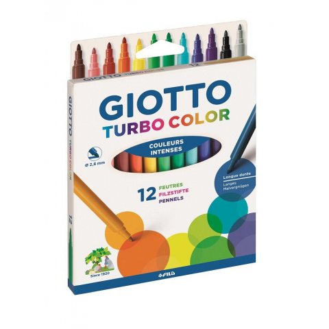 Turbo Color - 12 Feutres pointe moyenne - GIOTTO
