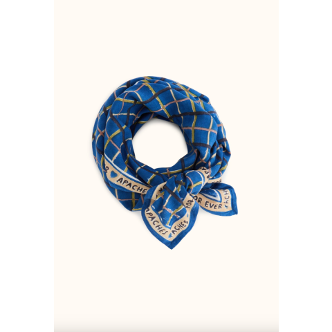 Big foulard Latika Cahier Saphir APACHES