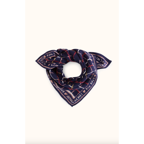 Small foulard Manika Cahier Indigo APACHES