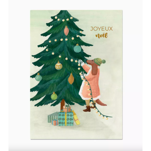 Carte postale "Joyeux Noël" - Barnabé Aime Le Café x Mélanie Voituriez