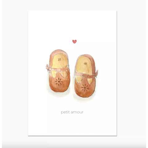 Carte postale Souliers "Petit amour" - Barnabé Aime Le Café x Mélanie Voituriez