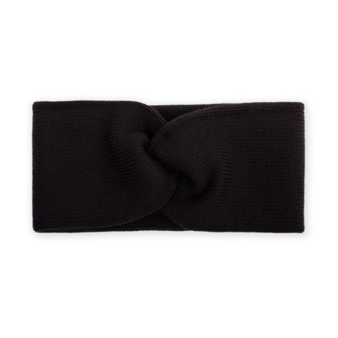 Bandeau LAURE en laine Mérinos - Noir de Charbon