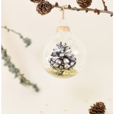 Boule de Noël en verre "Mr Naturaliste Pomme de Pin" - Baubels