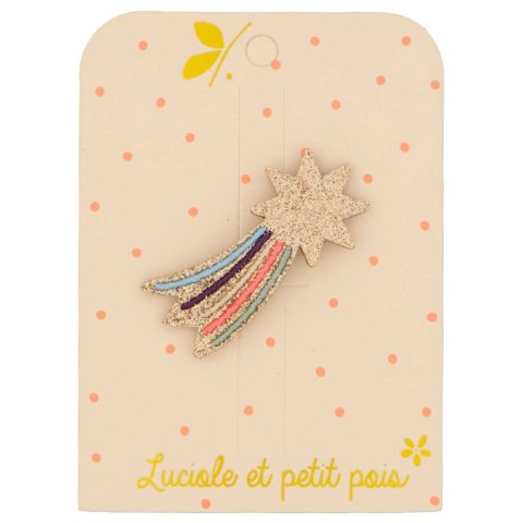 Barrette clic-clac étoile filante pailletée