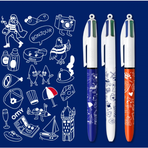 Coffret de 3 stylos BIC 4 couleurs x OMY - France