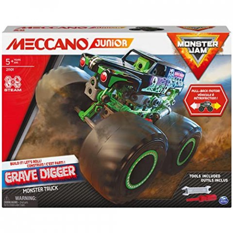 Meccano Junior - Monster truck grave digger - Véhicule Monster Truck Géant A Retrofriction