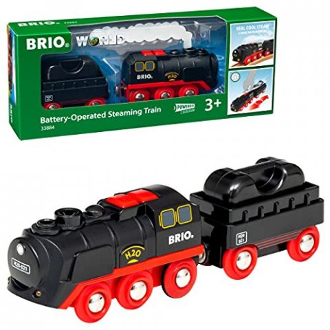 Brio World - Locomotive à Piles à Vapeur - Train électrique émettant de la Vraie Vapeur - pour Circuit de Train