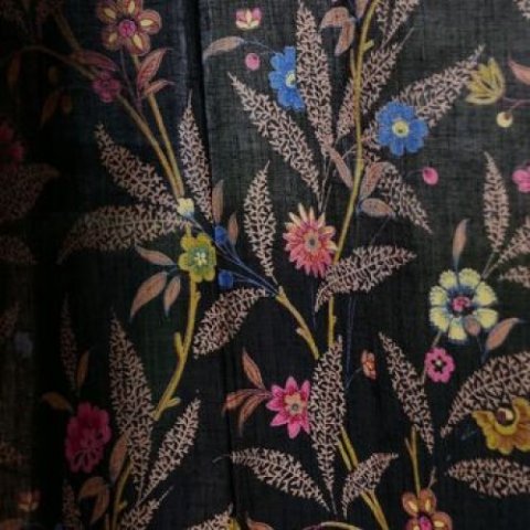 Kimono Coton Black Flower