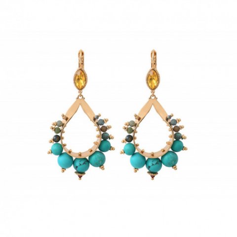 Boucles d'oreilles perles Turquoises - SATELLITE