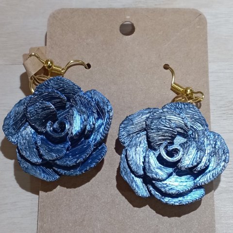 Boucles d'oreilles fleur 3D