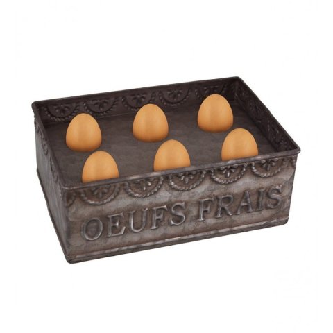 Boîte en zinc "OEUFS FRAIS"