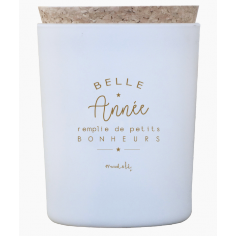 BOUGIE "BELLE ANNÉE REMPLIE DE PETITS BONHEURS" - BOIS NOIR