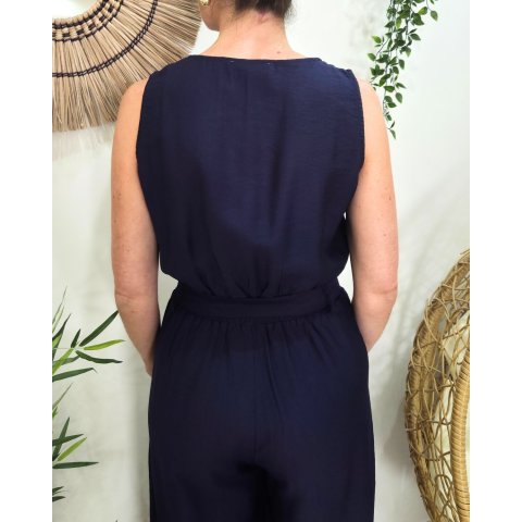 Combinaison femme marine boutons dorés Sira