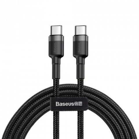 Câble Baseus USB-C USB-C PD2.0, 60W 20V 3A, nylon, 1m, noir - CATKLF-GG1