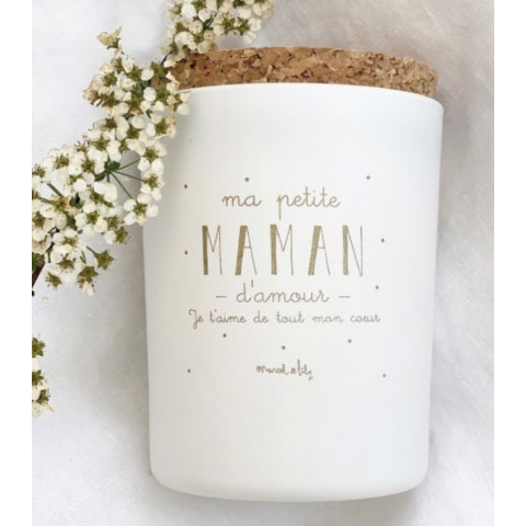Bougie "Maman d'amour" fleur de coton