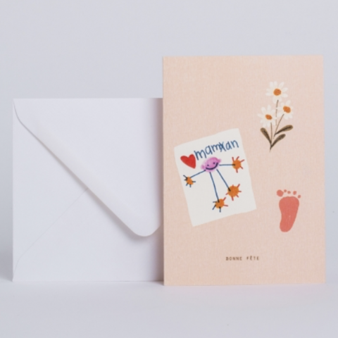 Carte double + Enveloppe "Bonne Fête Maman"