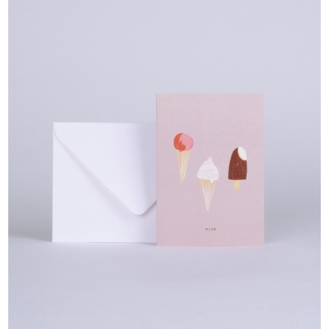 Carte double DELICE Miam glaces + enveloppe