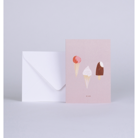 Carte double DELICE Miam glaces + enveloppe