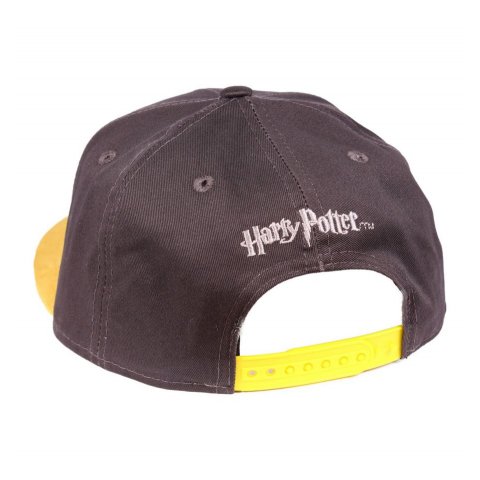 Casquette Poufsouffle Blason Harry Potter grise visière jaune